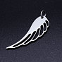 201 Stainless Steel Pendants, with Unsoldered Jump Rings, Wing