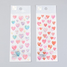 Epoxy Resin Sticker, for Scrapbooking, Travel Diary Craft, Heart Pattern
