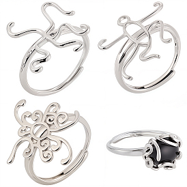 3 шт. 3 стили регулируемые латунные кольца компоненты, настройки звонка