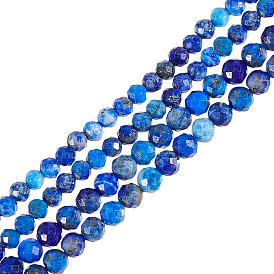 2 Strands 2 Style Natural Lapis Lazuli Beads Strands, Faceted, Round