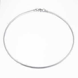 304 Stainless Steel Snake Chain Necklaces, with Lobster Clasps