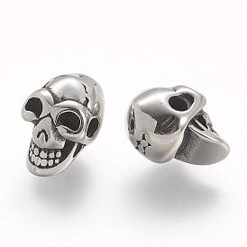304 Stainless Steel Beads, Skull