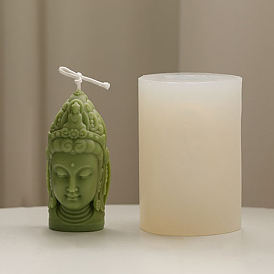 DIY Candle Food Grade Silicone Molds, Resin Casting Molds, For UV Resin, Epoxy Resin Jewelry Making, Avalokitesvara Head