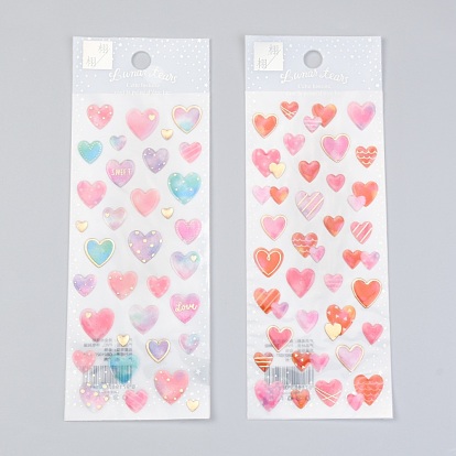 Epoxy Resin Sticker, for Scrapbooking, Travel Diary Craft, Heart Pattern