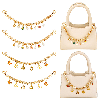 4шт 2 стиль железные ручки для сумок-цепочек, с омаром застежками, с эмалевым сплавом и поворотными застежками, для замены ремней для мешков