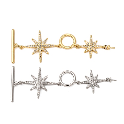 Латунные застежки-молнии из прозрачного кубического циркония, без кадмия, без никеля и без свинца, звезда