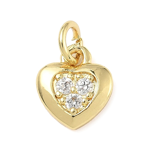 Латунные микро проложить кубического циркония подвески, без кадмия и без свинца, сердце прелести, с целью перехода в кольце