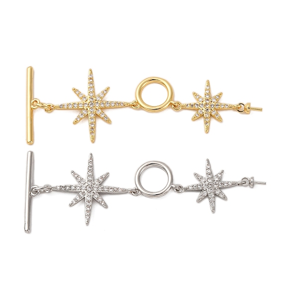 Латунные застежки-молнии из прозрачного кубического циркония, без кадмия, без никеля и без свинца, звезда