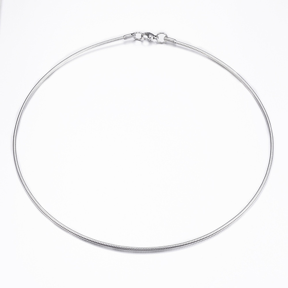 304 Edelstahl Schlangenkette Halsketten, mit Karabiner