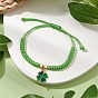 Регулируемые нейлоновые шнур плетеные браслеты, сплав эмали клевер ювелирные изделия для женщин