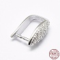 925 Sterling Silver Micro Pave Cubic Zirconia Pendant Bails, Ice Pick & Pinch Bails, Leaf