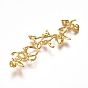 Electroplated Alloy Rhinestone Settings, Branch, Real 18K Gold Plated