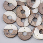 Resin & Walnut Wood Pendants, Donut/Pi Disc