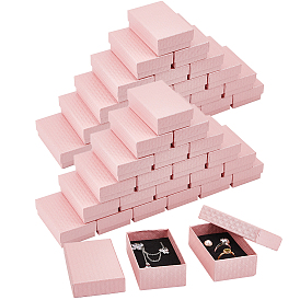 48шт. прямоугольные картонные подарочные коробки, с губкой внутри, подарочный футляр с ромбовидной текстурой