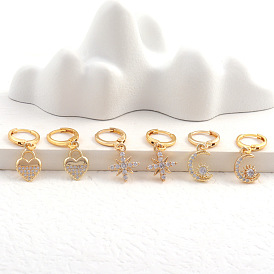18k Gold Plated Zirconia Stud Earrings - Elegant, Minimalist, Luxurious.