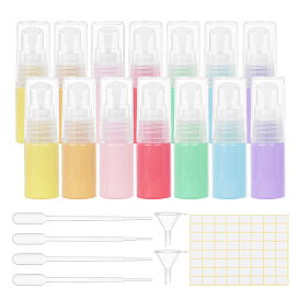 Portable Plastic Travel Lotion Bottles, with 2ml Disposable Plastic Dropper, Mini Transparent Plastic Funnel Hopper and Label Paster