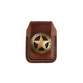 Leather Lighter Storage Bag, with Star-shaped Alloy Snap Button