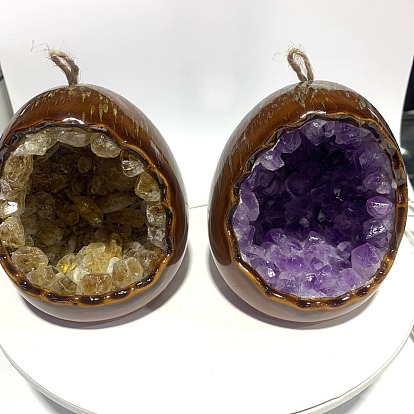 Dragon Egg Gemstone Hanging Lamp, Crystal Healing Ornament, Home Decorations