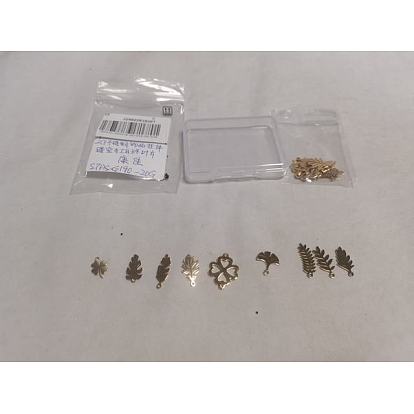 DIY Leafy Jewelry Making Finding Kit, 18Pcs 9 Styles 201 Stainless Steel Pendants & Link Connectors