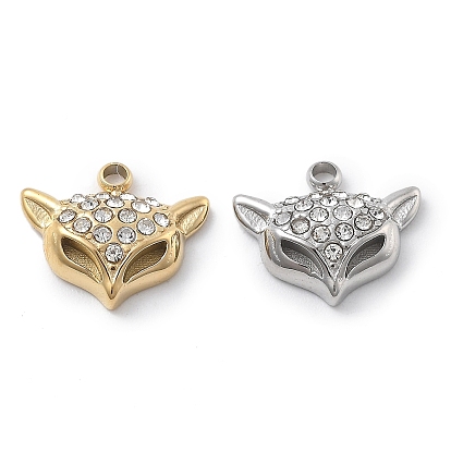 304 подвески из нержавеющей стали, со стразами, ионное покрытие (ip), лиса