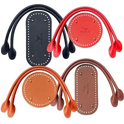 Pu кожа вязание крючком дно сумки и ручки сумки