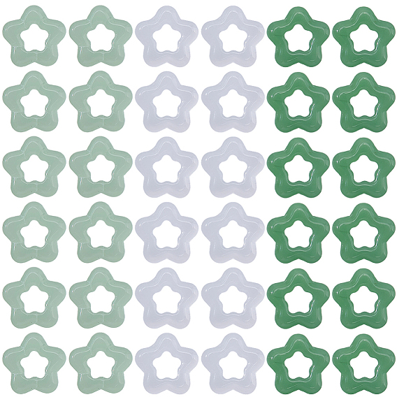 90 шт. 3 цвета, подвески на пуговицах из искусственного нефрита, цветок