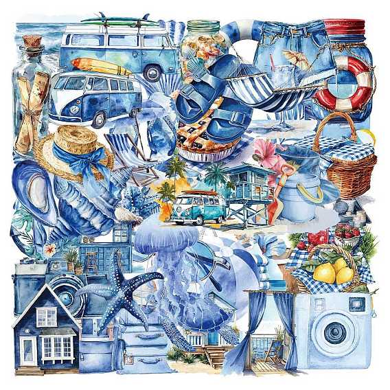 50шт. водонепроницаемые наклейки для домашних животных в стиле отпуска, самоклеящиеся наклейки, для чемодана, скейтборде, холодильник, шлем