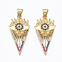 Brass Micro Pave Cubic Zirconia Pendants, Nickel free, Eye