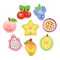 Opaque Resin Imitation Fruit Button Cabochons, Mixed Shapes