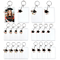 24Pcs 6 Style Acrylic Photo Frame & Alloy Enamel Keychians, with Iron Findings