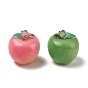 Opaque Resin Imitation Fruit Pendants, Apple Charm, with Platinum Tone Iron Loops