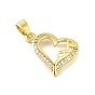 Латунные микро проложить кубического циркония подвески, сердце прелести, без кадмия и без свинца, долговечный, стойки покрытие