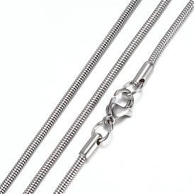 304 collares de cadena de serpiente de acero inoxidable, con cierre de langosta