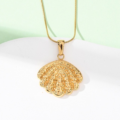 304 Женские ожерелья-змеи с подвеской в форме ракушки из нержавеющей стали, ионное покрытие (ip)