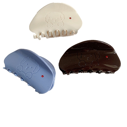 Заколки для волос с когтями из ацетата целлюлозы (смола), собака, заколка для волос без следов челки для женщин и девочек