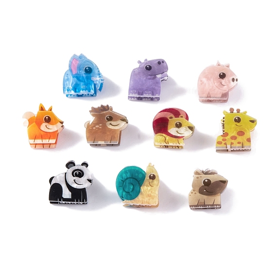 Симпатичные мини-животные акриловые заколки для волос с когтями, аксессуары для волос для девочек