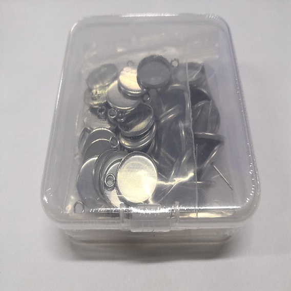 DIY Jewelry Making, 304 Stainless Steel Pendant Cabochon Settings, Connector Settings and Stud Earring Settings