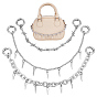 6 pièces 3 styles de chaînes à câble en aluminium pour bottes, avec pendentifs en alliage et anneaux de portail à ressort en alliage
