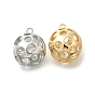 Латунь с кубическим цирконием подвеской, без кадмия, без никеля и без свинца, шармы в виде земного шара, полый