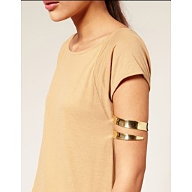 Minimalist Punk Arm Cuff Bracelet in Shiny Alloy for Women and Men