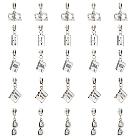 10наборы для дня учителя в тибетском стиле сплав европейский dnagle амулет, большой кулон дыра, с бусинками из сплава, блокнот, очки и книга, разнообразные