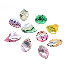 Natural Crackle Agate Stone Pendants, Mixed Shape