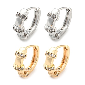 Rack Plating Brass with Cubic Zirconia Hoop Earrings for Women, Ring