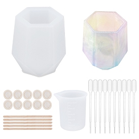 Наборы форм для вазы с ручкой gorgecraft diy, в том числе силиконовые формы, мерный стаканчик пластиковые инструменты, пластиковые переносные пипетки, березовые деревянные палочки для мороженого и латексные кроватки для пальцев