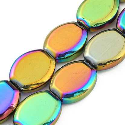 Electroplate Glass Beads Strands, Oval, Mixed Style