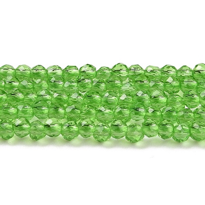Transparent Glass Beads Strands, Faceted Round