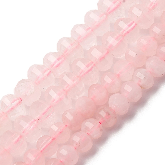 Природного розового кварца нитей бисера, граненые, тыква