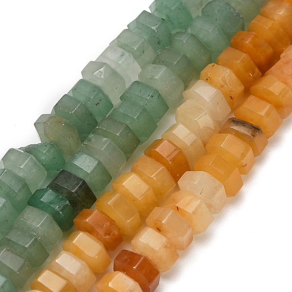 Естественно авантюрин бисер пряди, граненые, шестиугольник