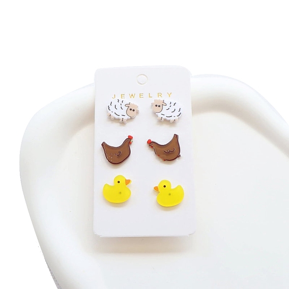 Акриловые серьги-гвоздики для женщин