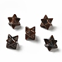 Perles d'obsidienne naturelles en acajou, pas de trous / non percés, Merkaba Star